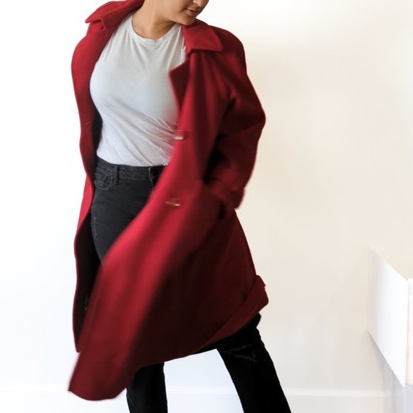 Vintage Pure Virgin Wool Long Coat size L - Picture 2 of 8